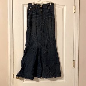 Ankle Length Denim Jean Skirt